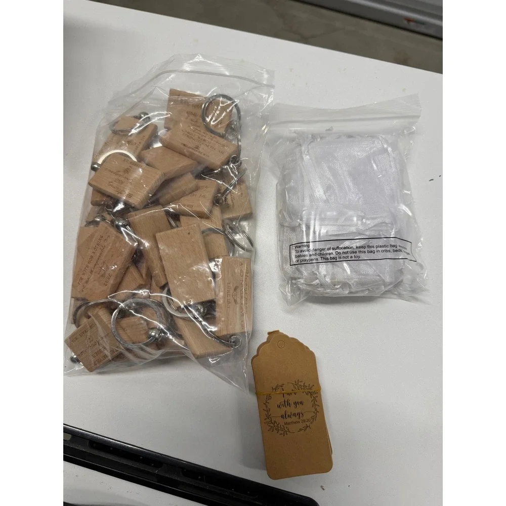 Tatuo 30 Sets Christian Wooden Keychains Bible Verse Scripture Gifts Bulk Set